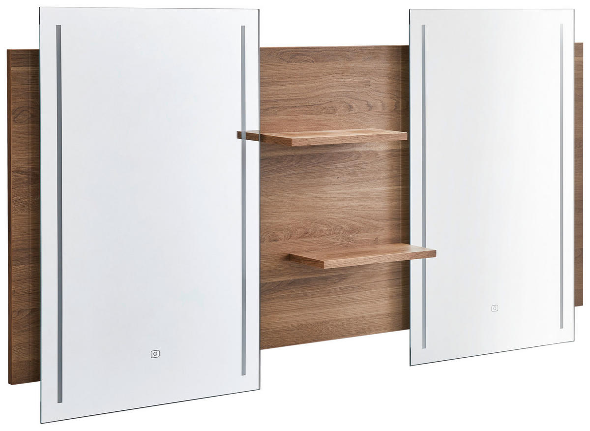 BADEZIMMERSPIEGEL 150/80/14,1 cm  - Eichefarben, Design, Glas/Holzwerkstoff (150/80/14,1cm) - Novel