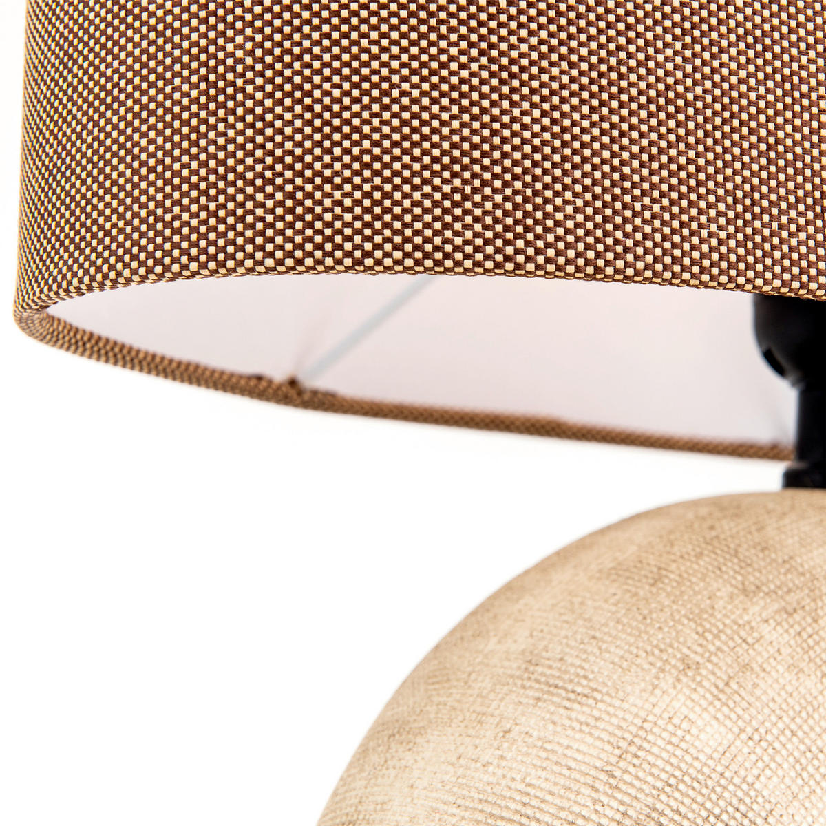 TISCHLEUCHTE Ethno 37,5/20/52 cm   - Hellbraun, Trend, Keramik/Textil (37,5/20/52cm)