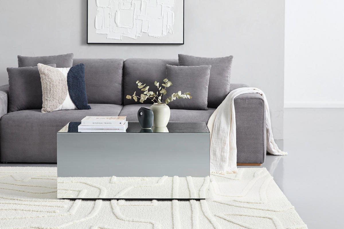 DOHÁNYZÓASZTAL üveg, faalapú anyag 100/50/45 cm   - átlátszó, Design, faalapú anyag/üveg (100/50/45cm) - MID.YOU