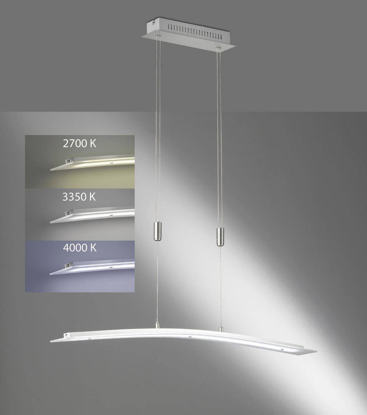 LED-HÄNGELEUCHTE 90/9/80-150 cm    - Chromfarben, Konventionell, Metall (90/9/80-150cm) - Fischer & Honsel