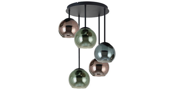 HÄNGELEUCHTE 40/58 cm - Blau/Rot, Trend, Glas/Metall (40/58cm) - Novel