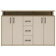 SIDEBOARD  in 139/90/34 cm  - Kaschmir/Schwarz, KONVENTIONELL, Holzwerkstoff/Kunststoff (139/90/34cm) - Carryhome
