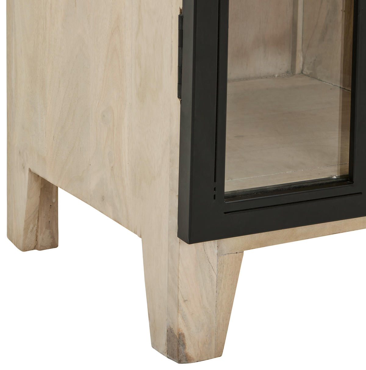 WEINREGAL 85/95/40 cm  - Schwarz/Naturfarben, Natur, Glas/Holz (85/95/40cm) - Livetastic