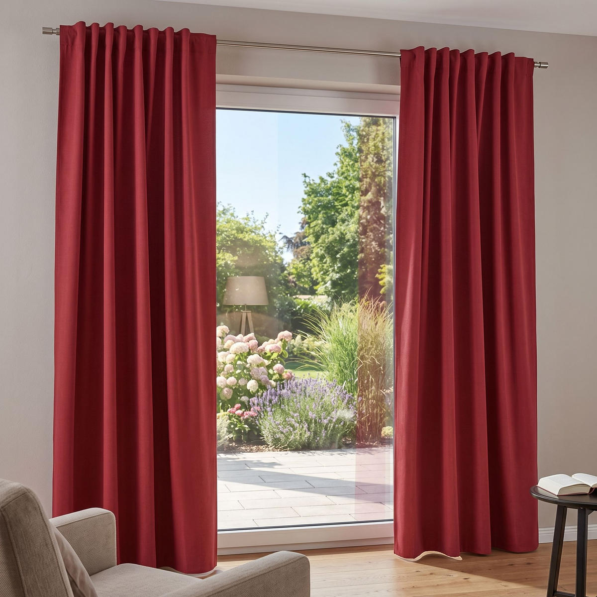WÄRMESCHUTZVORHANG blickdicht  - Bordeaux, Basics, Textil (135/245cm) - Schmidt W. Gmbh