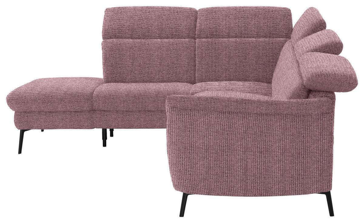 ECKSOFA in Struktur Flieder  235/275 cm  - Flieder/Schwarz, MODERN, Textil/Metall (235/275cm) - Cantus