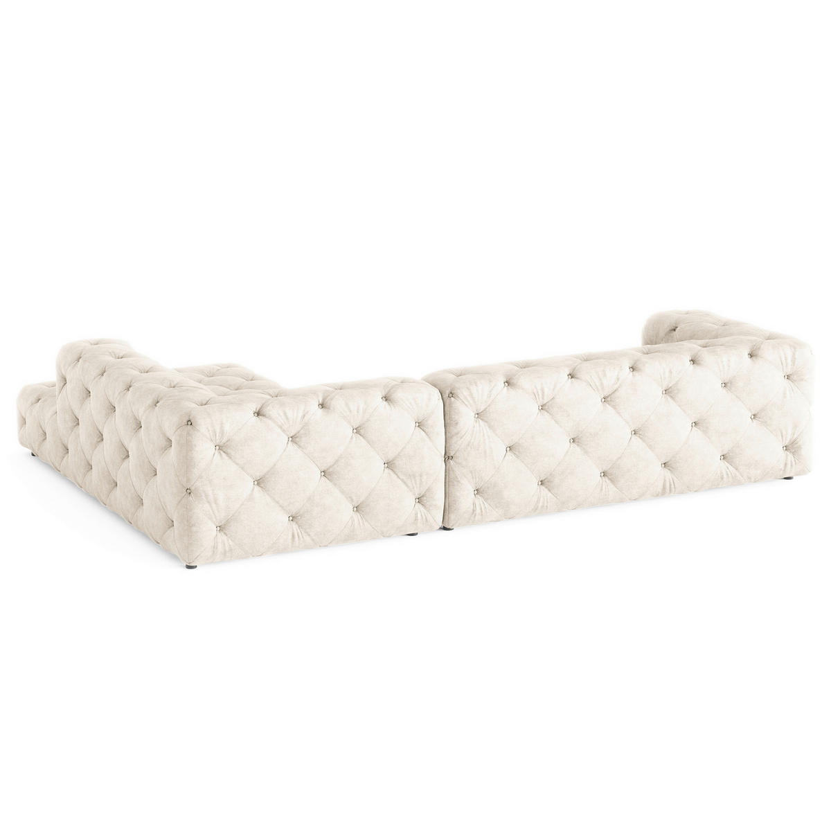 ECKSOFA Mikrofaser Creme  - Creme/Schwarz, Design, Kunststoff/Textil (325/228cm) - P & B