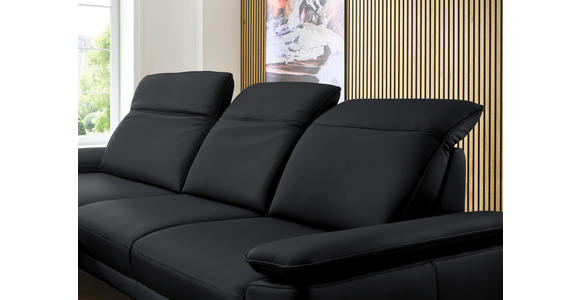 ECKSOFA in Echtleder Anthrazit 193/332 cm - Anthrazit/Schwarz, Design, Leder/Metall (193/332cm) - Dieter Knoll