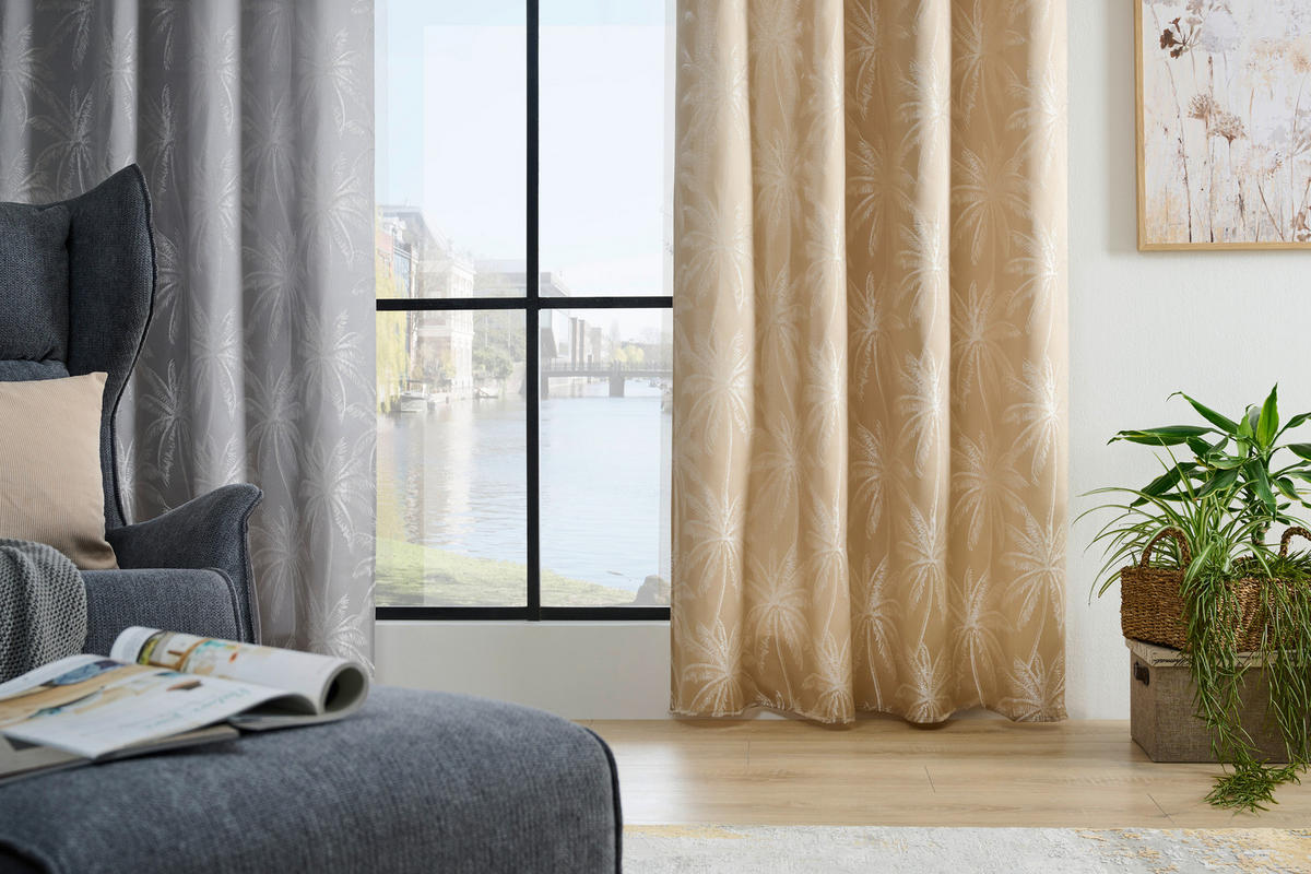 ÖSENVORHANG blickdicht  - Beige, KONVENTIONELL, Textil (140/245cm) - Esposa