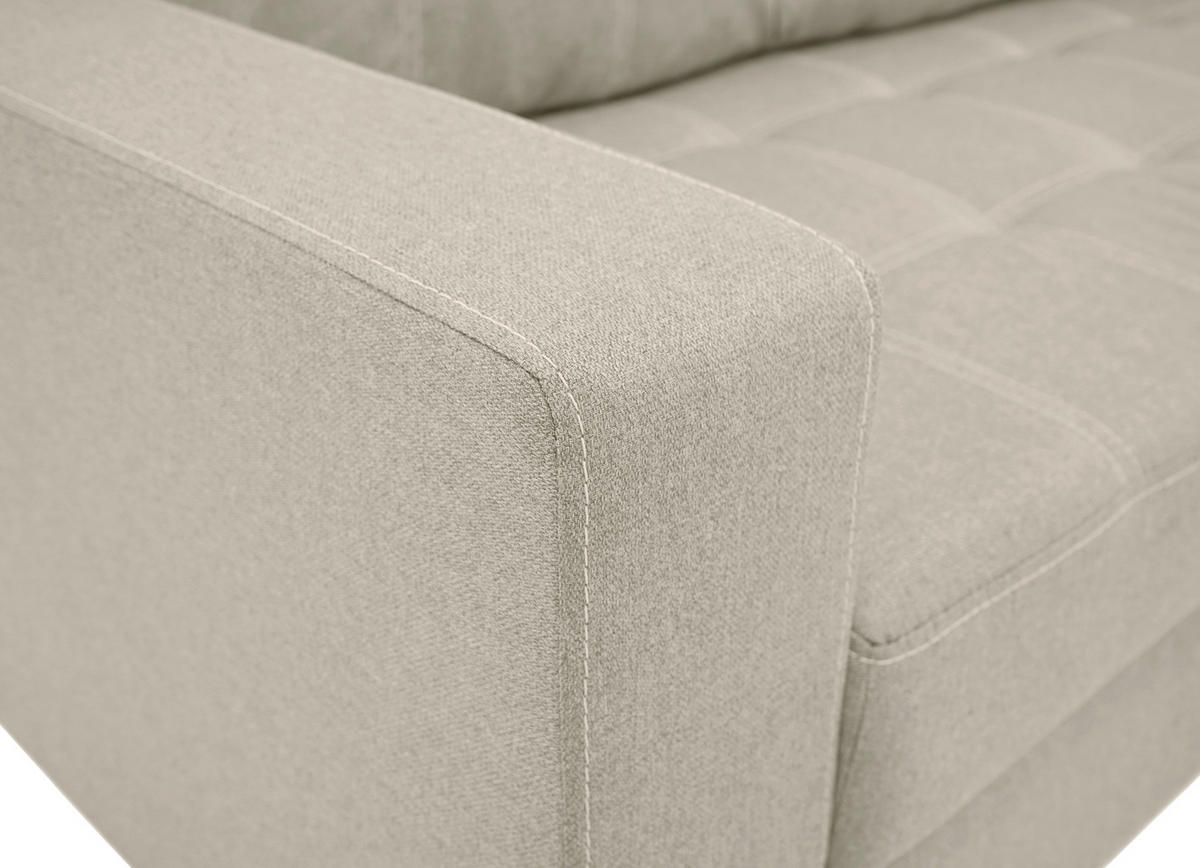 ECKSCHLAFSOFA Mikrofaser Sandfarben  - Sandfarben/Schwarz, Design, Kunststoff/Textil (240/160cm) - Livetastic