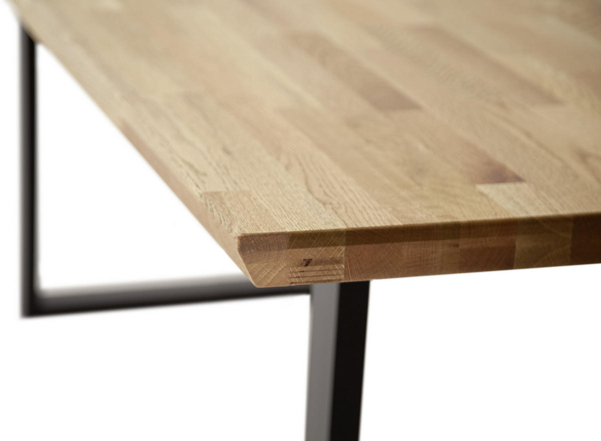 ESSTISCH in Holz 140/75/75 cm  - Wildeiche/Schwarz, Natur, Holz/Metall (140/75/75cm) - Carryhome