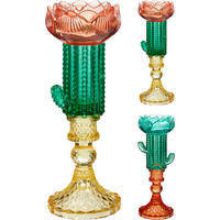 TEELICHTHALTER - Blau/Dunkelgrün, Design, Glas (8/22/8cm)