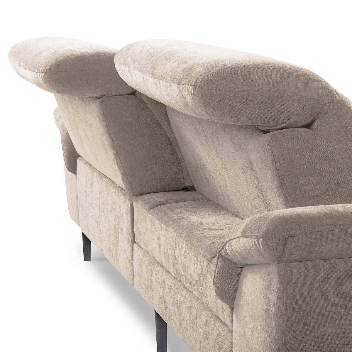 ECKSOFA  Webstoff Taupe  - Taupe/Schwarz, Design, Textil/Metall (195/268cm) - Livetastic
