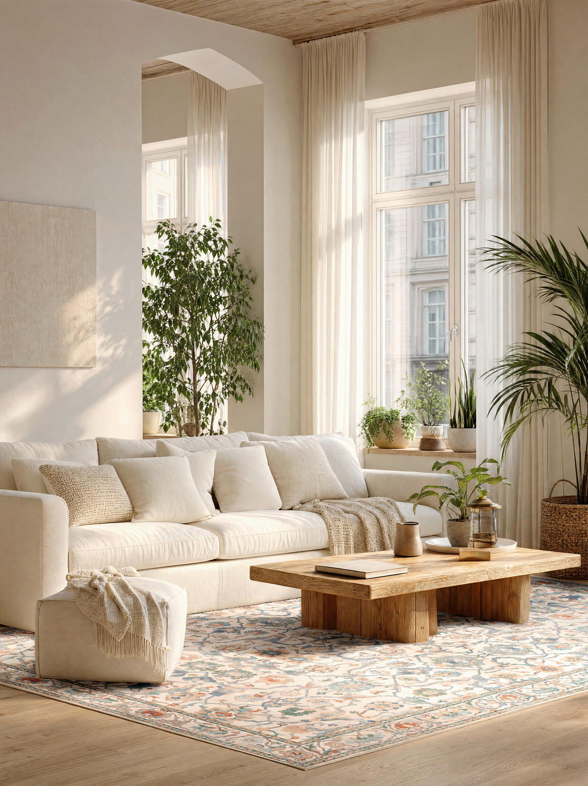 VINTAGE-TEPPICH Living Zaveran 200/290 cm  in Terracotta, Perlmutt, Graublau  - Graublau/Perlmutt, LIFESTYLE, Kunststoff/Textil (200/290cm) - Lindorug