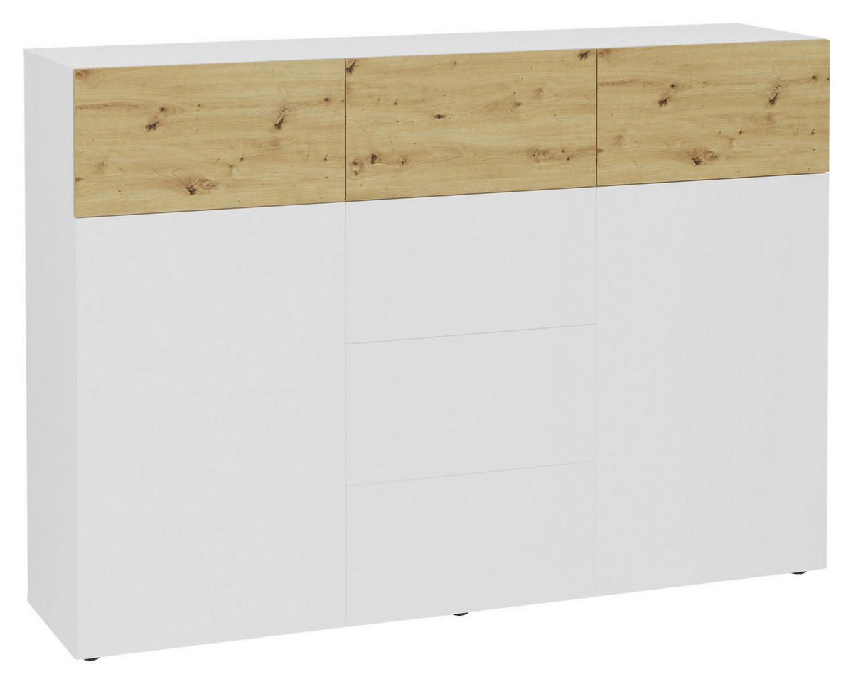 KOMMODE  in 163/115/42 cm  - Schwarz/Weiß, Design, Holzwerkstoff/Kunststoff (163/115/42cm) - MID.YOU