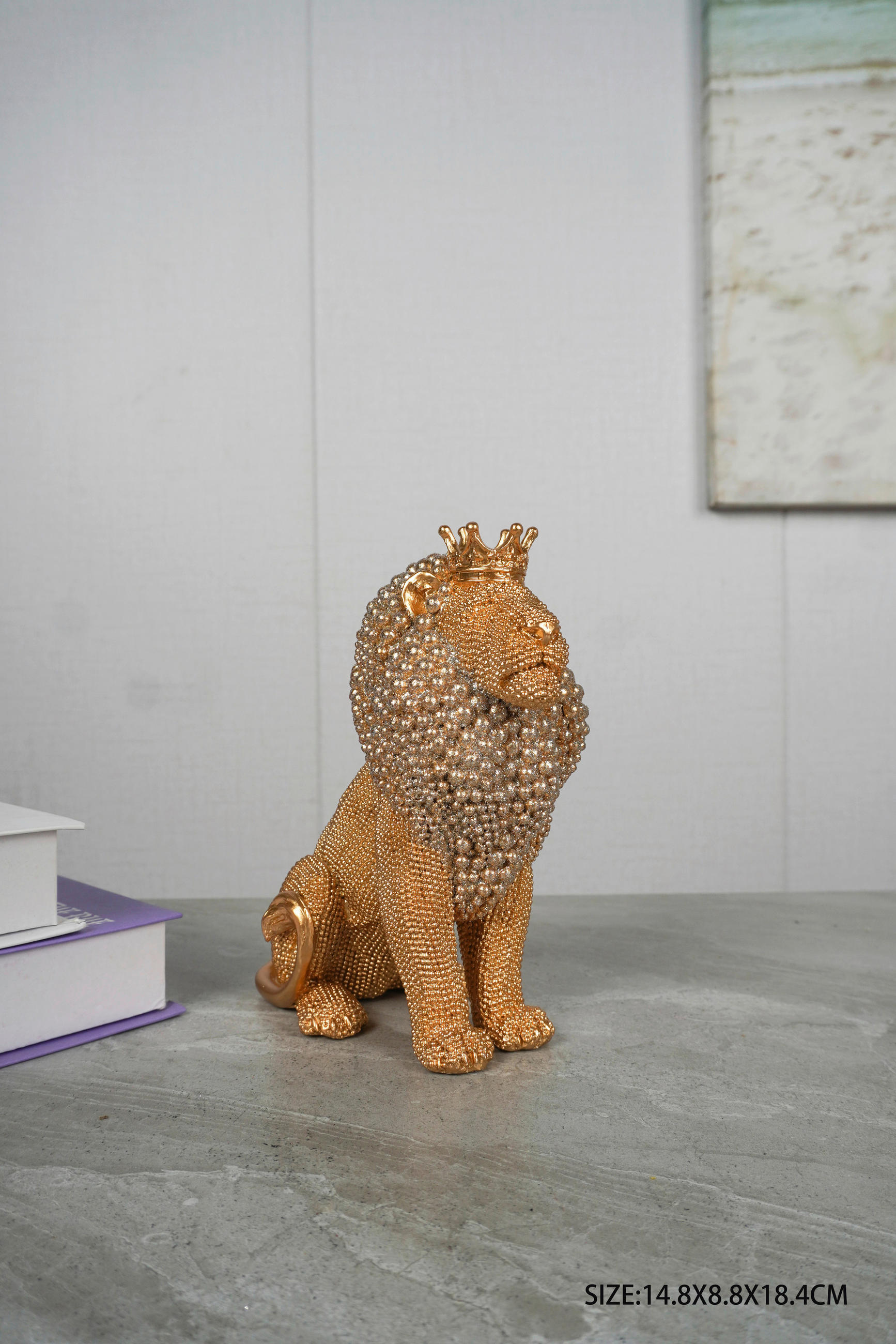 DEKOR ÁLLATFIGURA - aranyszínű, Basics, műanyag (15/9/18,5cm)