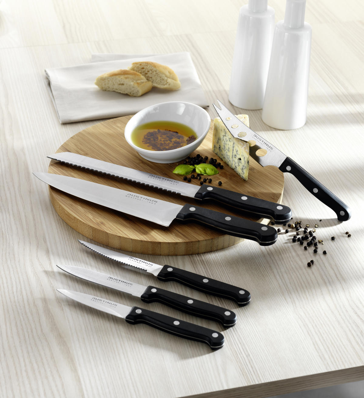 NOŽ KUHINJSKI  Küchenchef        32 cm    oplemenjeni čelik - srebrne boje/crna, Konvencionalno, metal/plastika (32cm) - Justinus