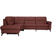 ECKSOFA  in Echtleder Rotbraun  249/280 cm  - Rotbraun/Anthrazit, Design, Leder/Metall (249/280cm) - Himolla Komfortklass
