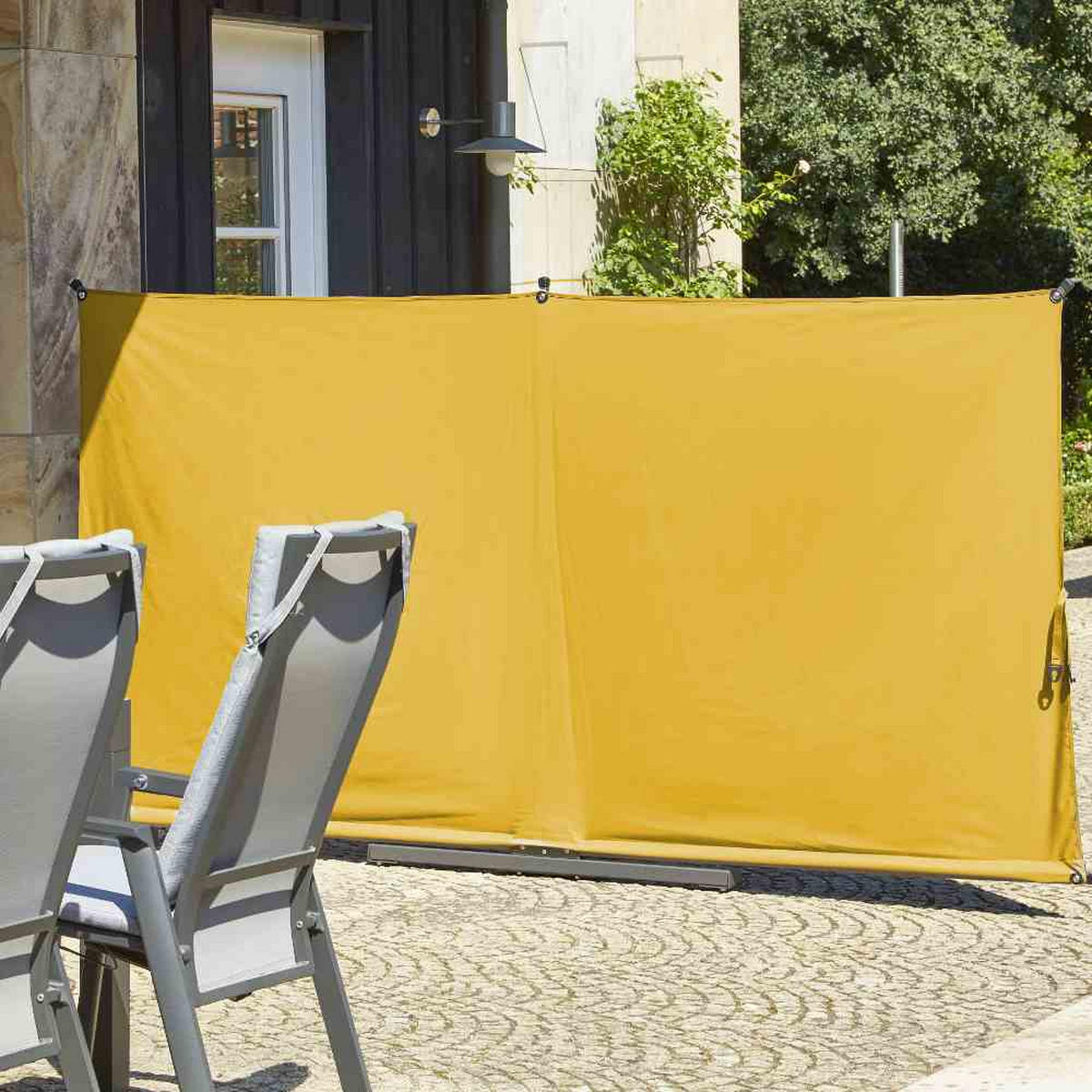 SICHTSCHUTZ - Gelb/Anthrazit, KONVENTIONELL, Textil/Metall (280/150cm) - Siena Garden