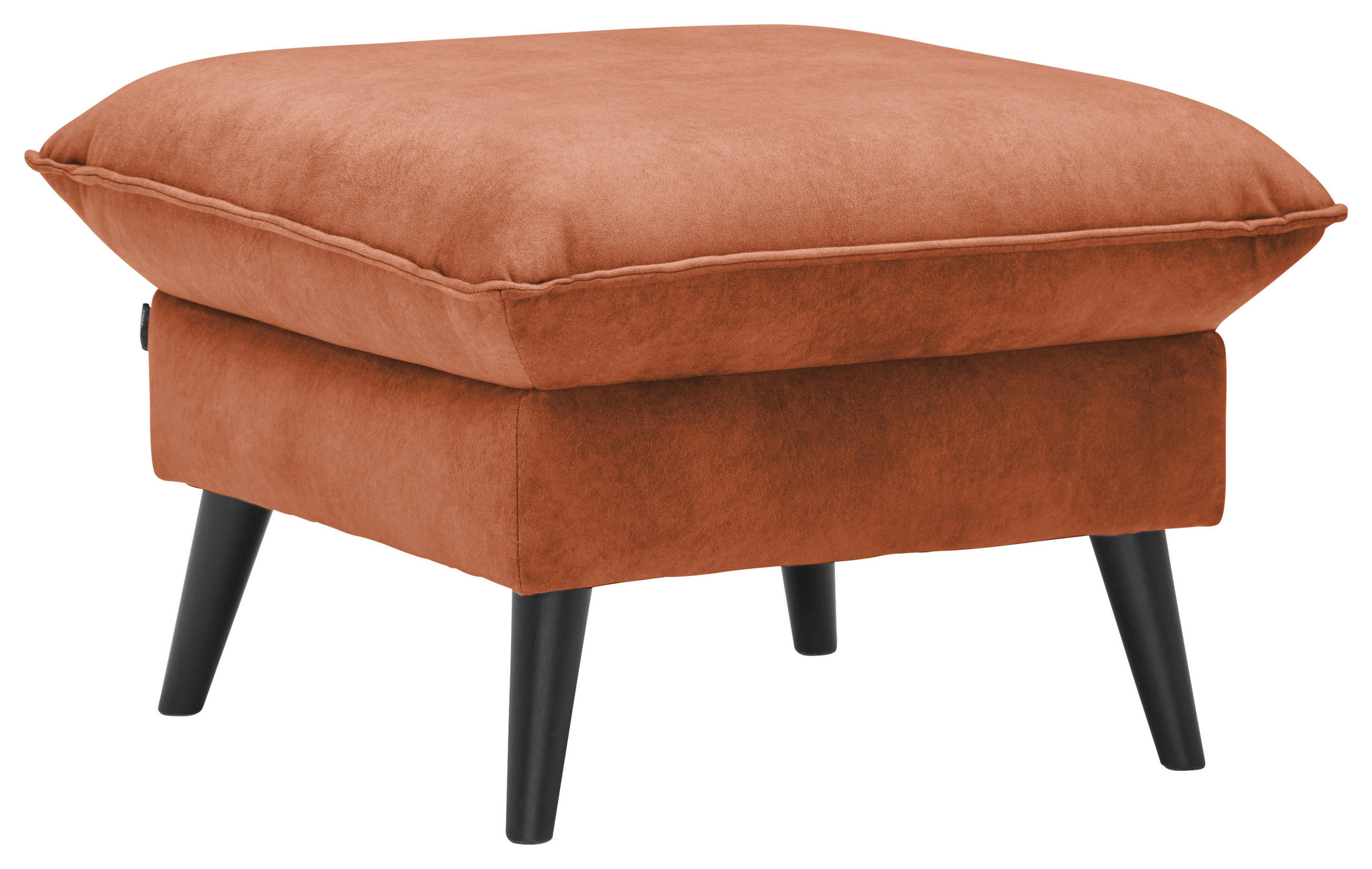 HOCKER Velours Rostfarben  - Rostfarben/Schwarz, Design, Holz/Textil (63/44/63cm) - Carryhome