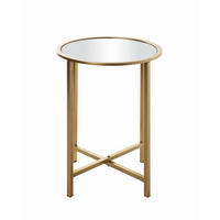 COUCHTISCH Lagos Spiegelglas 39/39/53 cm rund Goldfarben  - Goldfarben, MODERN, Glas/Metall (39/39/53cm)