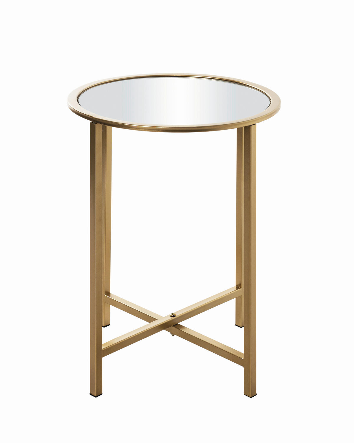 COUCHTISCH Lagos Spiegelglas 39/39/53 cm rund Goldfarben  - Goldfarben, MODERN, Glas/Metall (39/39/53cm)