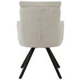 ARMLEHNSTUHL  Sitzfläche 360° drehbar, inklusive Armlehnen Chenille  - Creme/Schwarz, Design, Textil/Metall (60,5/92/67cm) - Carryhome