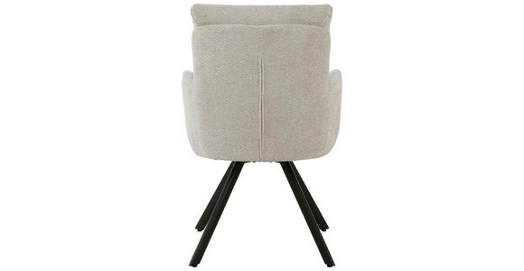 ARMLEHNSTUHL  Sitzfläche 360° drehbar, inklusive Armlehnen Chenille  - Creme/Schwarz, Design, Textil/Metall (60,5/92/67cm) - Carryhome