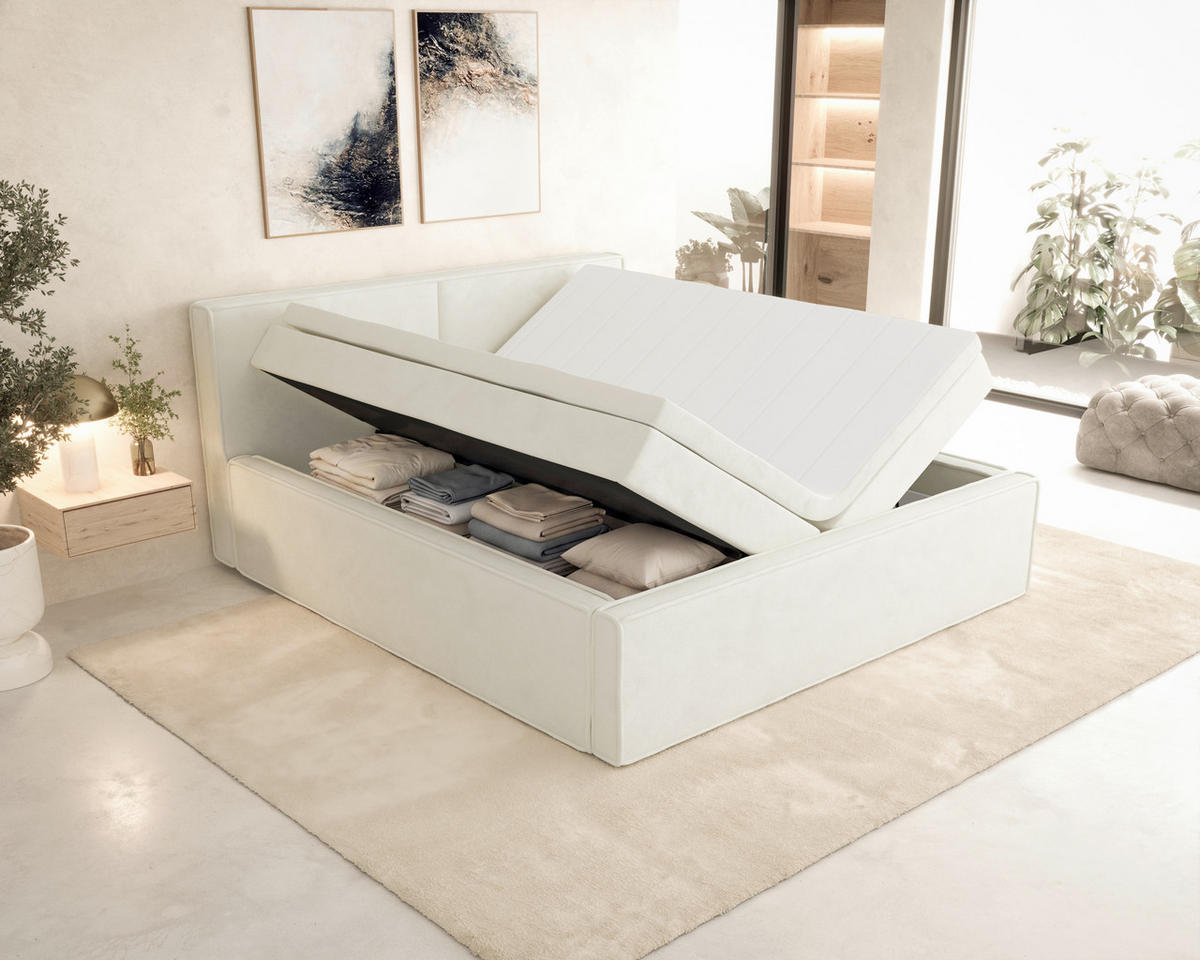 BOXBETT 180/200 cm  in Beige  - Beige, MODERN, Textil (180/200cm) - MID.YOU