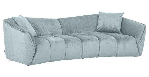 BIGSOFA Plüsch Mintgrün  - Schwarz/Mintgrün, KONVENTIONELL, Kunststoff/Textil (250/75/107cm) - Carryhome