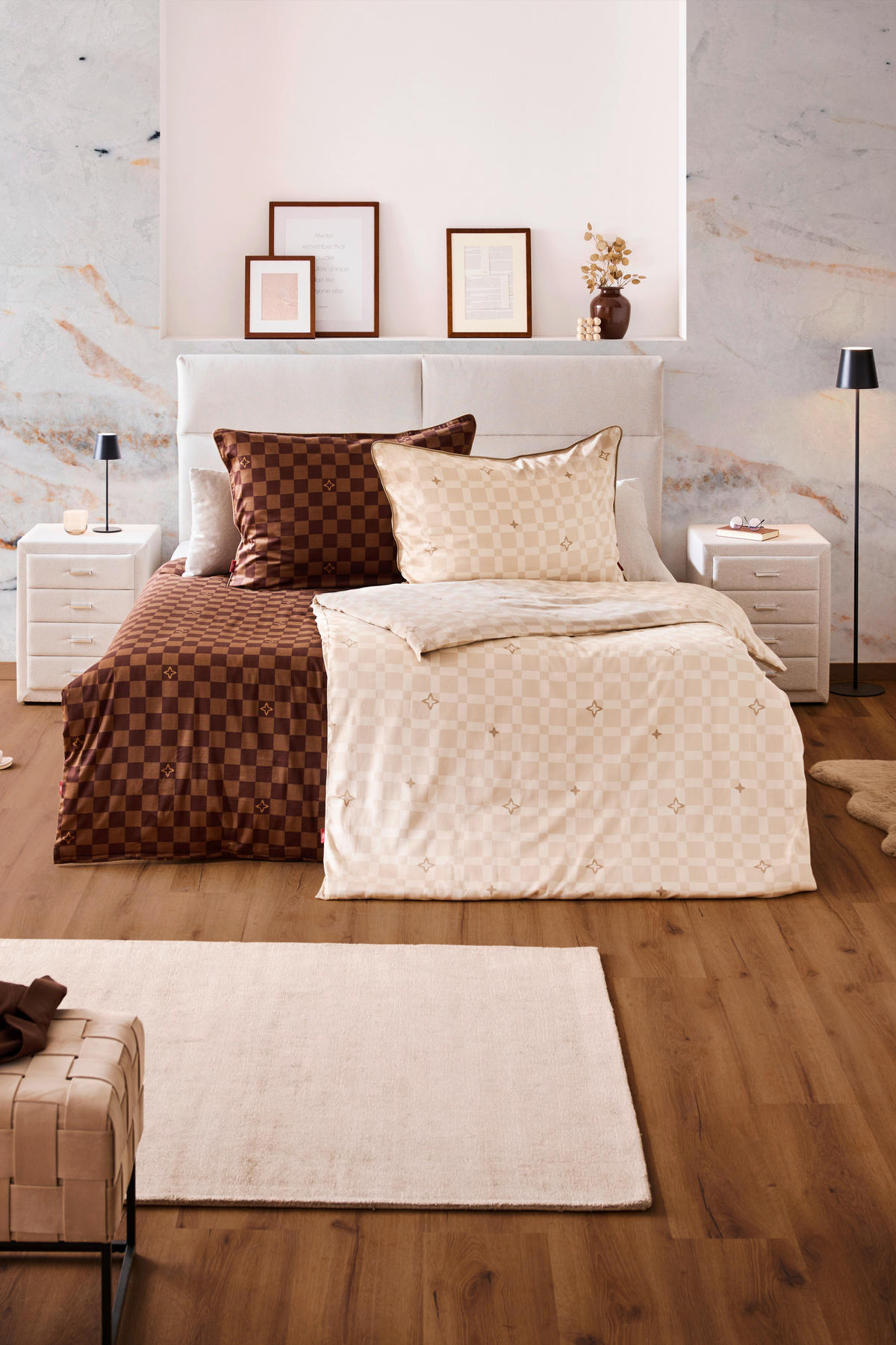 ÁGYNEMŰHUZAT-GARNITÚRA 140/200 cm  - krémszínű, Design, textil (140/200cm) - Ambia Home