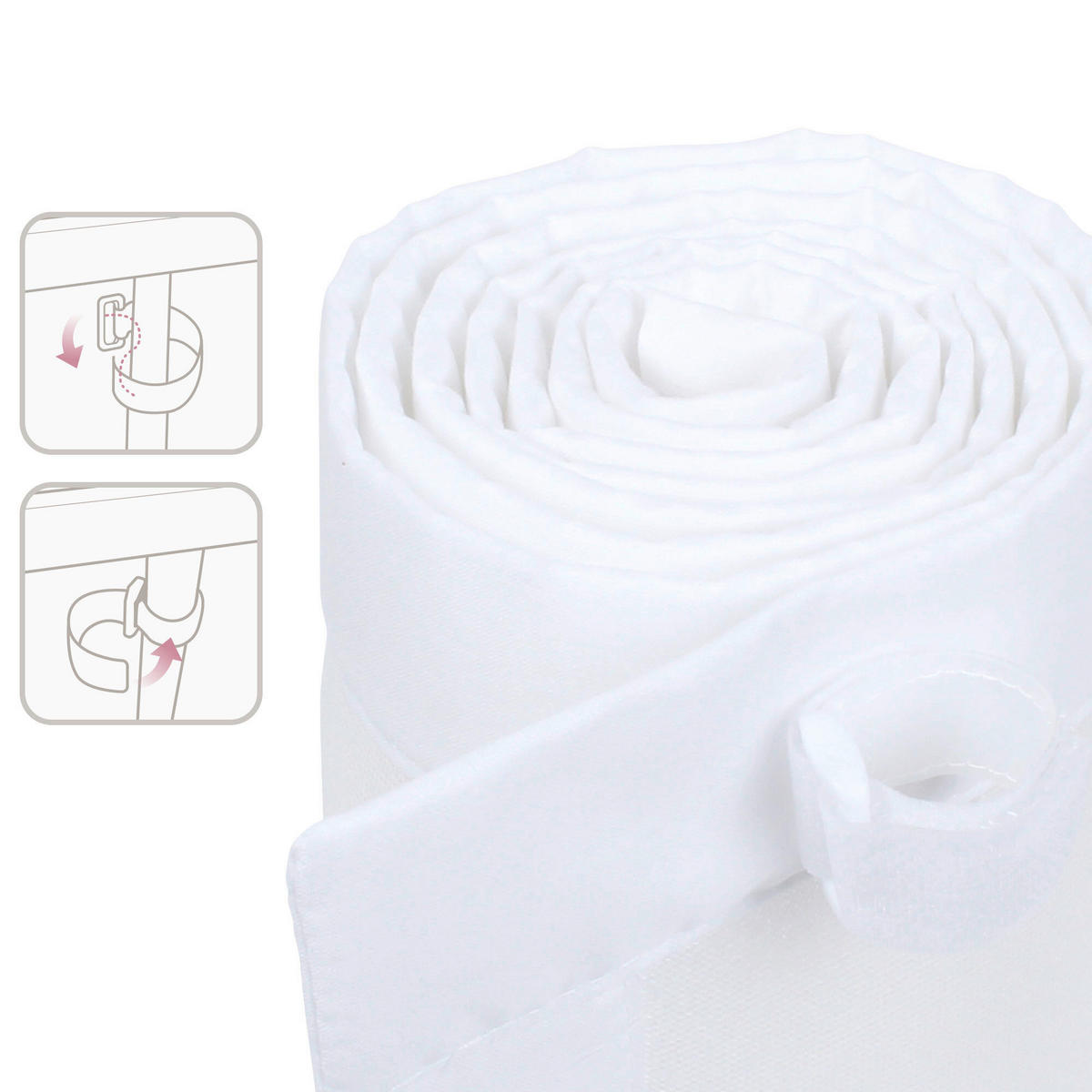 NESTCHEN babybay Nestchen 3D Mesh  - Weiß, Basics, Naturmaterialien (168/24/2cm) - Tobi