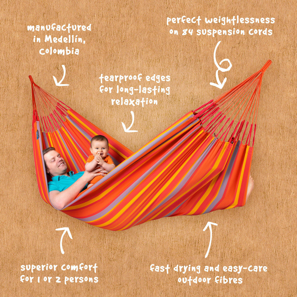 HOJDACIA SIEŤ  - oranžová/žltá, Konventionell, textil (160/350cm) - La Siesta