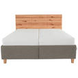 POLSTERBETT Matratze, Lattenrost, Bettkasten Braun, Buchefarben 200/200 cm  - Buchefarben/Weiß, Design, Holz/Textil (200/200cm) - Valnatura