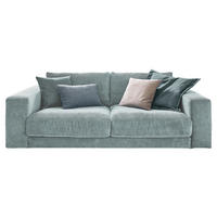 2-SITZER-SOFA in Cord Hellblau  - Schwarz/Hellblau, Design, Kunststoff/Textil (230/85/127cm) - Hom`in