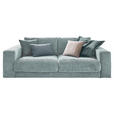 2-SITZER-SOFA in Cord Hellblau  - Schwarz/Hellblau, Design, Kunststoff/Textil (230/85/127cm) - Hom`in