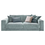 2-SITZER-SOFA in Cord Hellblau  - Schwarz/Hellblau, Design, Kunststoff/Textil (230/85/127cm) - Hom`in