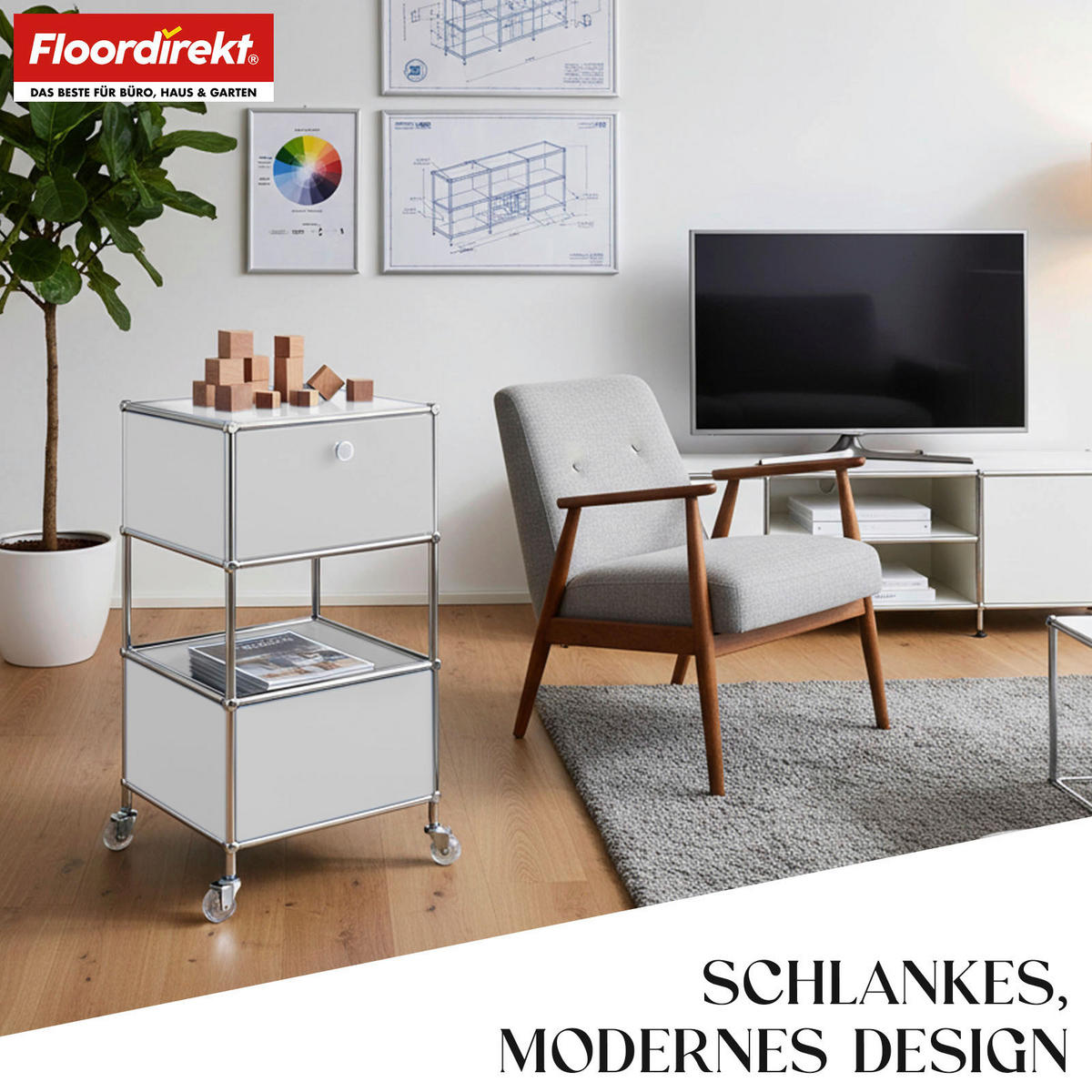 REGAL Weiß  - Weiß, Basics, Metall (40/69/40cm) - Floordirekt