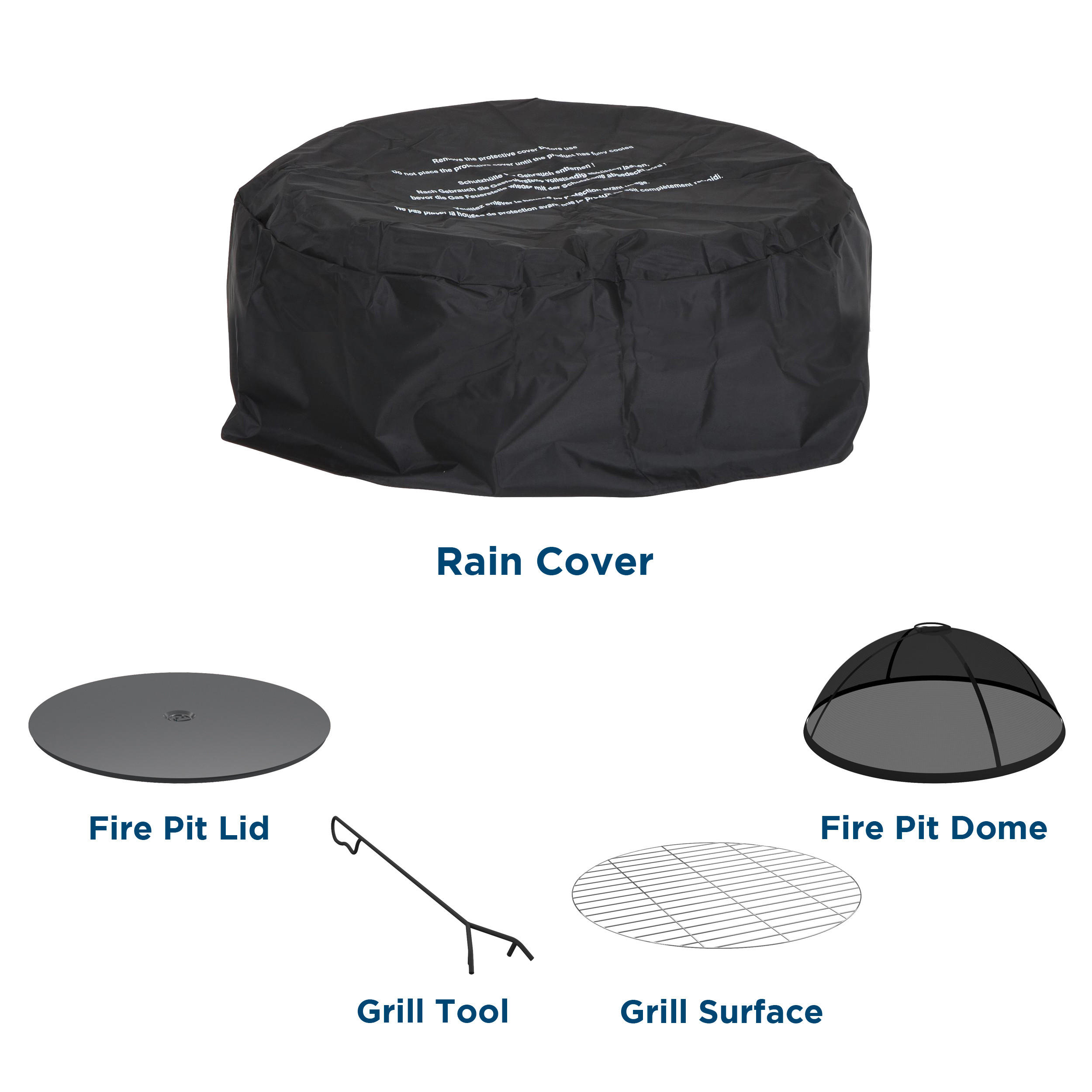 Thumbnail - Mid.you Feuerstelle NG, Dunkelgrau, Keramik, rund, 37 cm, Grillfunktion, Ablage für Holz, Freizeit, Campingzubehör, Feue...