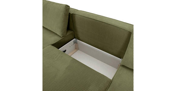 WOHNLANDSCHAFT  in Cord Dunkelgrün  - Dunkelgrün/Schwarz, KONVENTIONELL, Kunststoff/Textil (155/348/155cm) - Carryhome