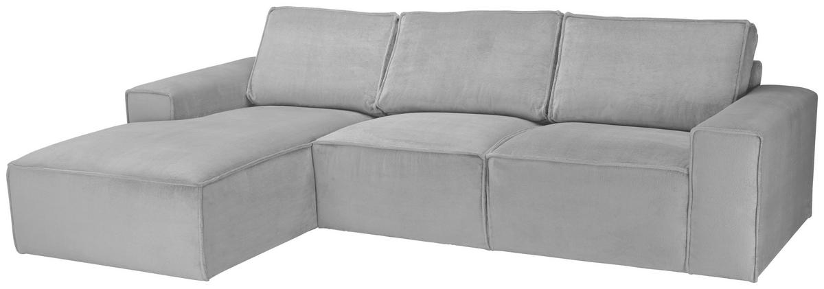 ECKSOFA Hellgrau Chenille  - Hellgrau/Schwarz, KONVENTIONELL, Kunststoff/Textil (168/272cm) - Carryhome