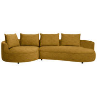 BIGSOFA Chenille Currygelb  - Currygelb/Schwarz, Design, Kunststoff/Textil (154/82/322cm) - home24