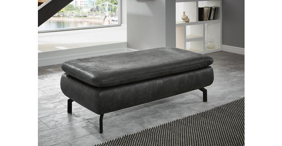 WOHNLANDSCHAFT in Textil Dunkelblau - Schwarz/Dunkelblau, Design, Textil/Metall (341/181cm) - Dieter Knoll