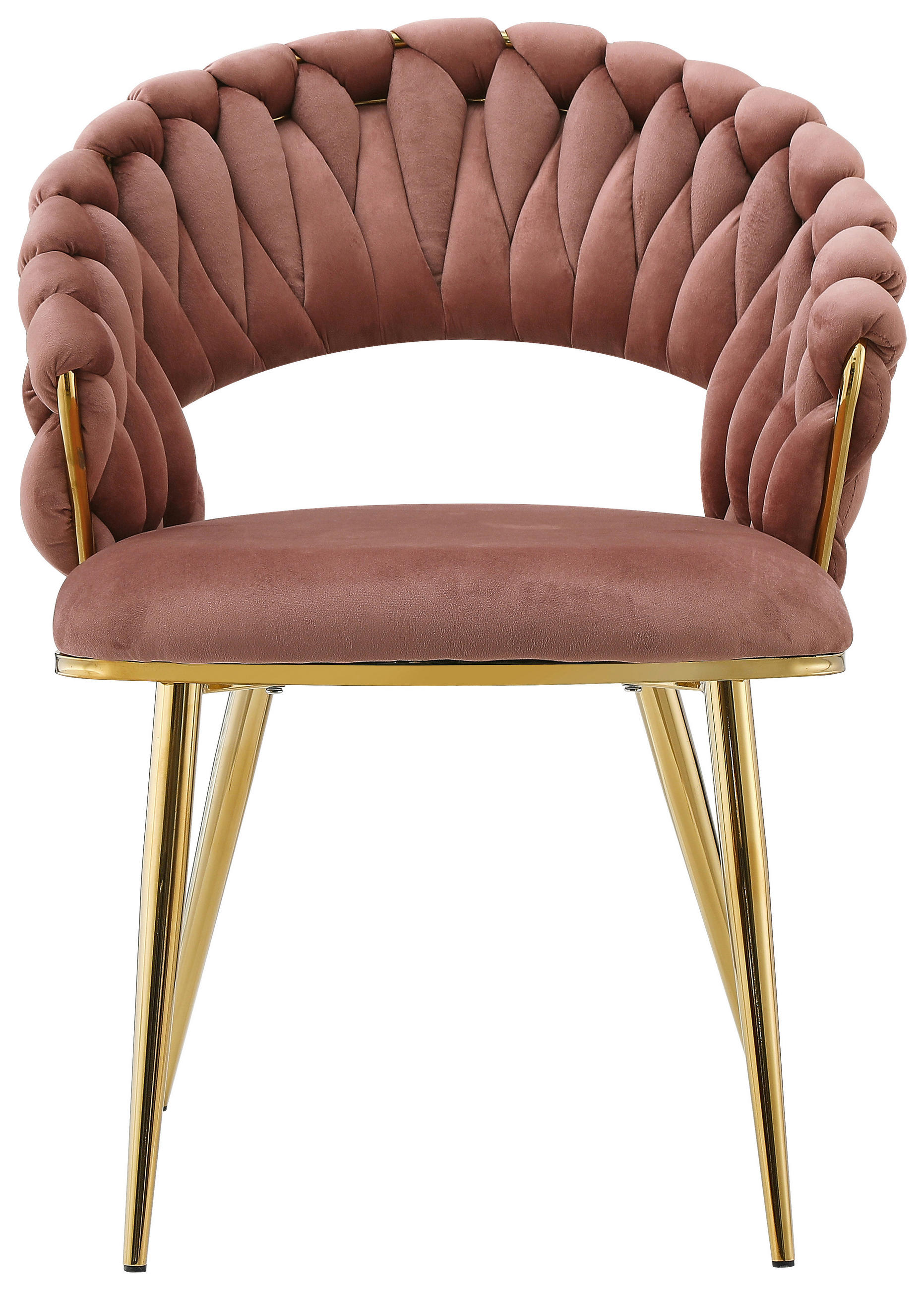 STOL MED ARMSTÖD SET 2 styck järn  - guldfärgad/rosa, Design, metall/plast (61/82/60cm) - Kayoom