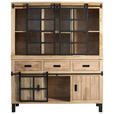 BUFFET 145/180/42 cm  in  - Graubraun/Schwarz, LIFESTYLE, Glas/Holz (145/180/42cm) - Landscape