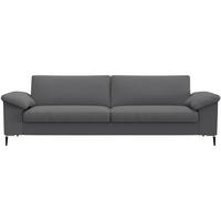 3-SITZER-SOFA Chenille, Webstoff Grau  - Schwarz/Alufarben, Design, Textil/Metall (241/84,5/92cm) - Livetastic