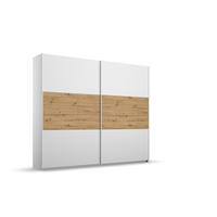 SCHWEBETÜRENSCHRANK  in Weiß, Eiche Artisan  - Weiß/Eiche Artisan, MODERN, Holzwerkstoff/Metall (218/210/54cm) - Rauch Möbel