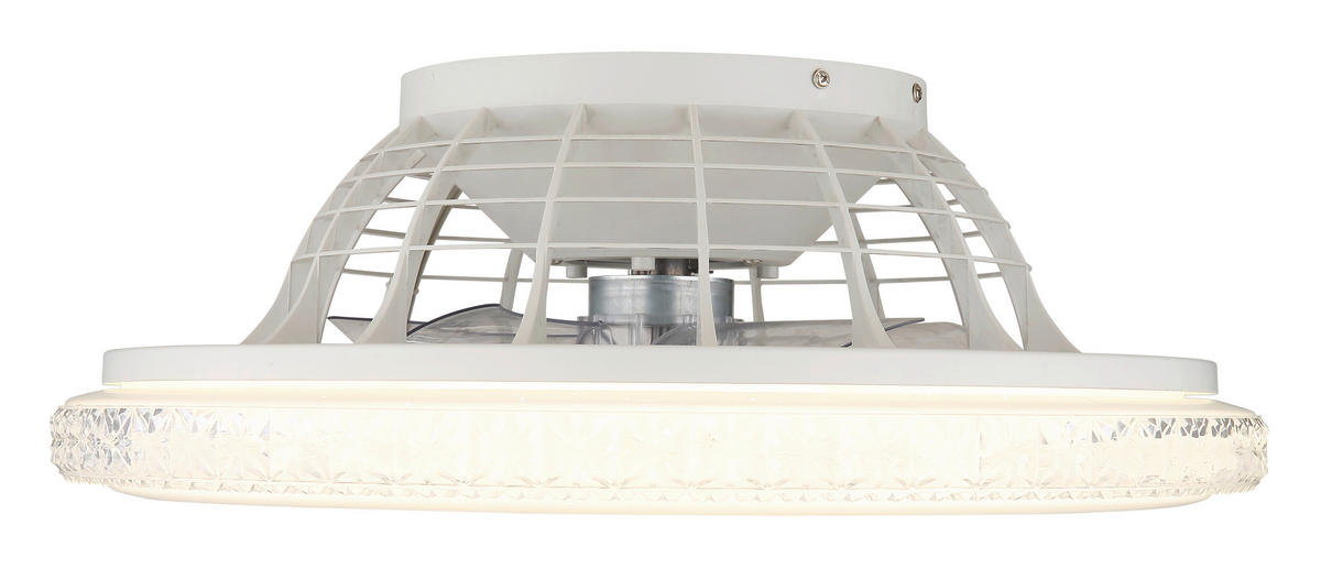 DECKENVENTILATOR  50/17,5 cm    - Klar/Chromfarben, Basics, Kunststoff/Metall (50/17,5cm) - Globo