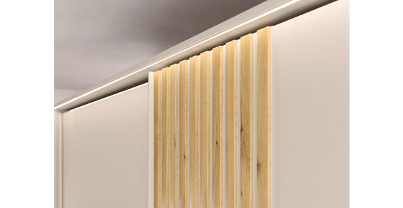 SCHWEBETÜRENSCHRANK 262/223/68 cm 2-türig Eichefarben, Champagner - Champagner/Eichefarben, Design, Glas/Holzwerkstoff (262/223/68cm) - Novel