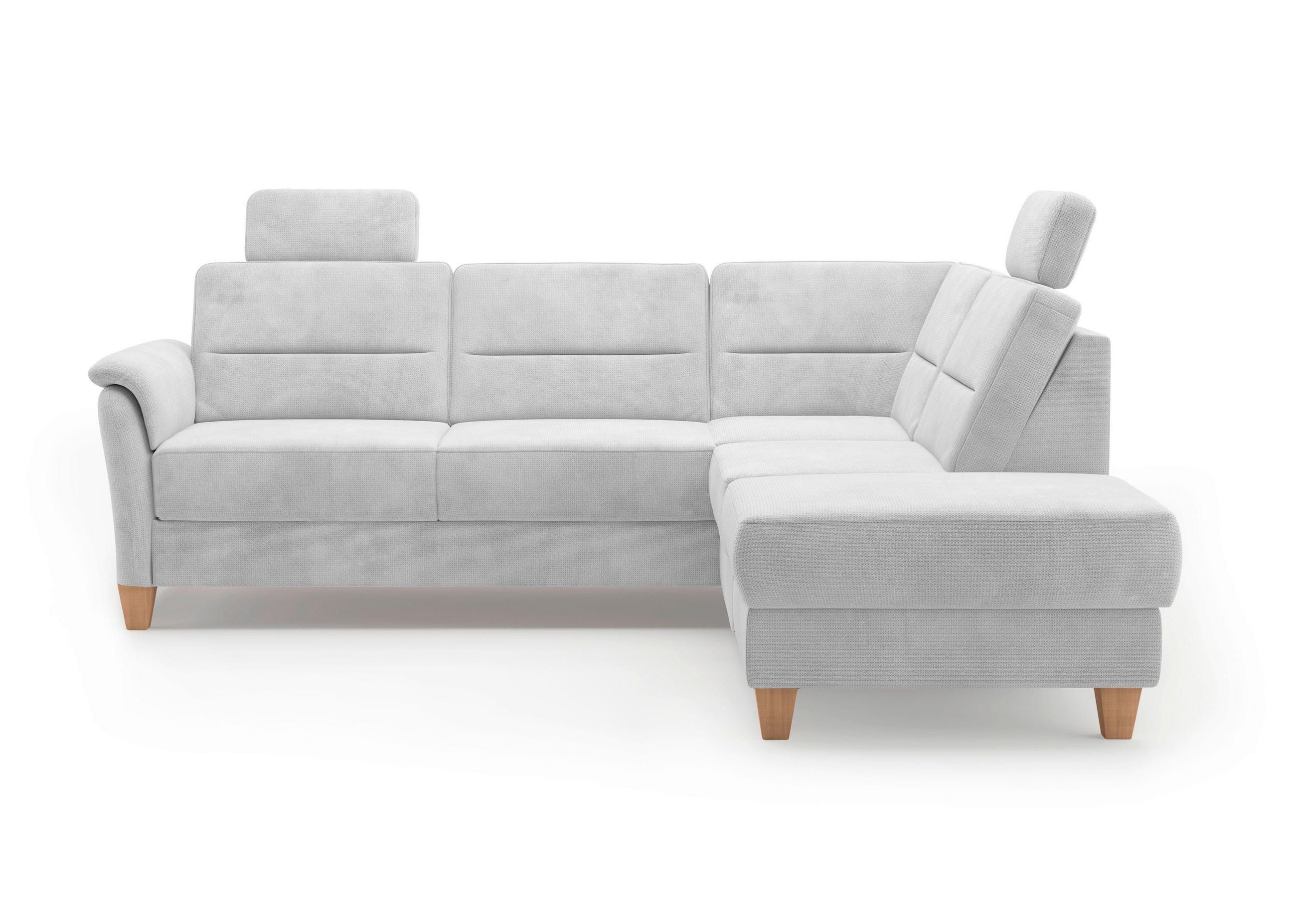 ECKSOFA in Flachgewebe Silberfarben  236/212 cm  - Eichefarben/Silberfarben, KONVENTIONELL, Holz/Textil (236/212cm) - Sit & More