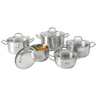 FŐZŐEDÉNYKÉSZLET 5 részes  - nemesacél/áttetsző, Basics, Üveg/fém - Homeware Profession.